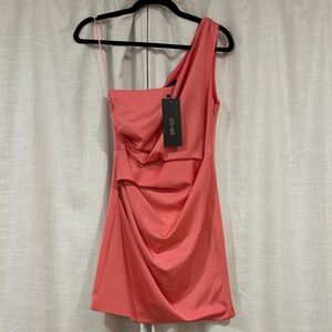 DO+BE One-Shoulder Dress in Coral